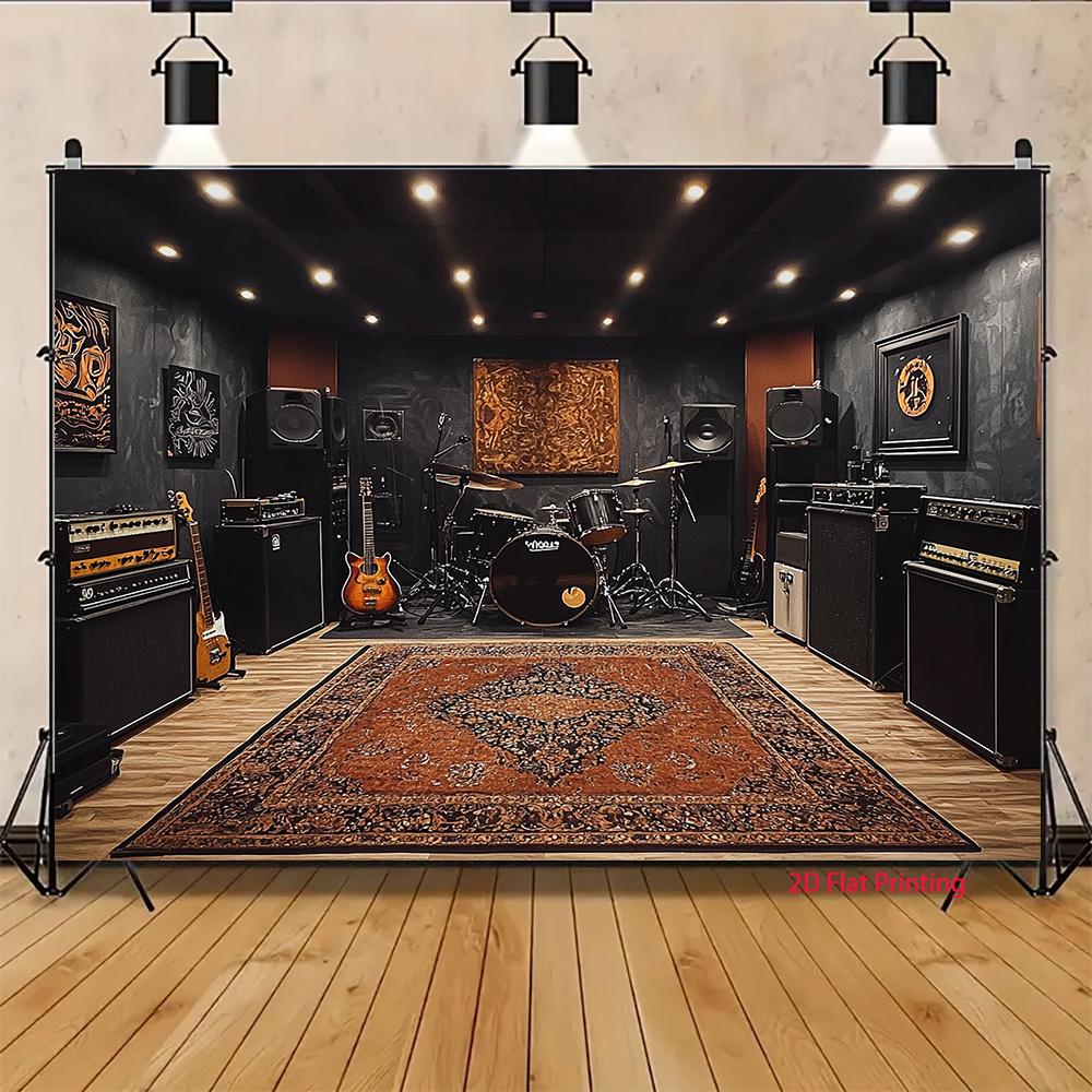 2D plane, 1 piece - A cozy corner of a music studio for the music festival theme