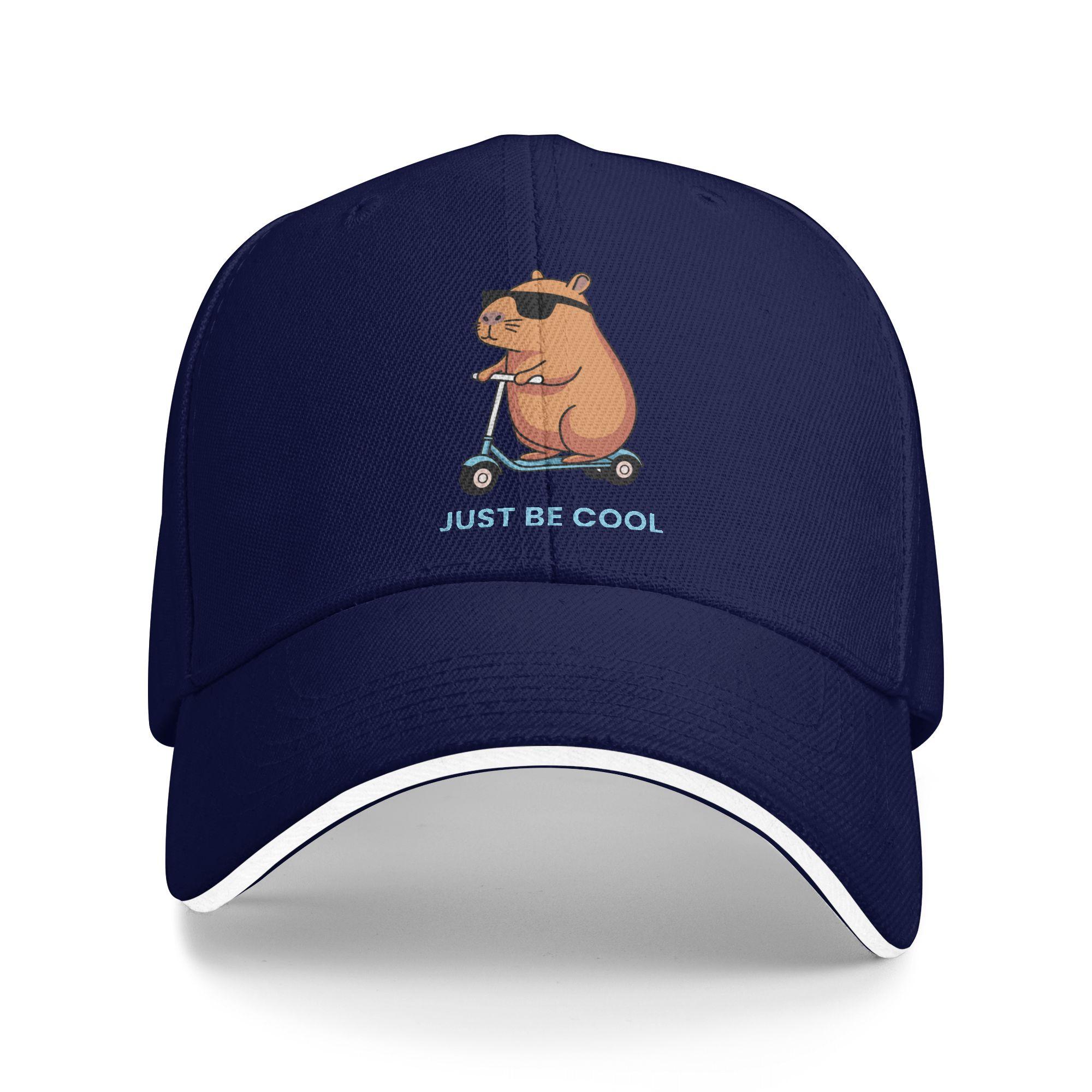 

Capybara Just Be Cool Baseball Cap Kpop Rock Wholesale Trucker Hat UnisexTeens Casual Design Snapback Cap One Size