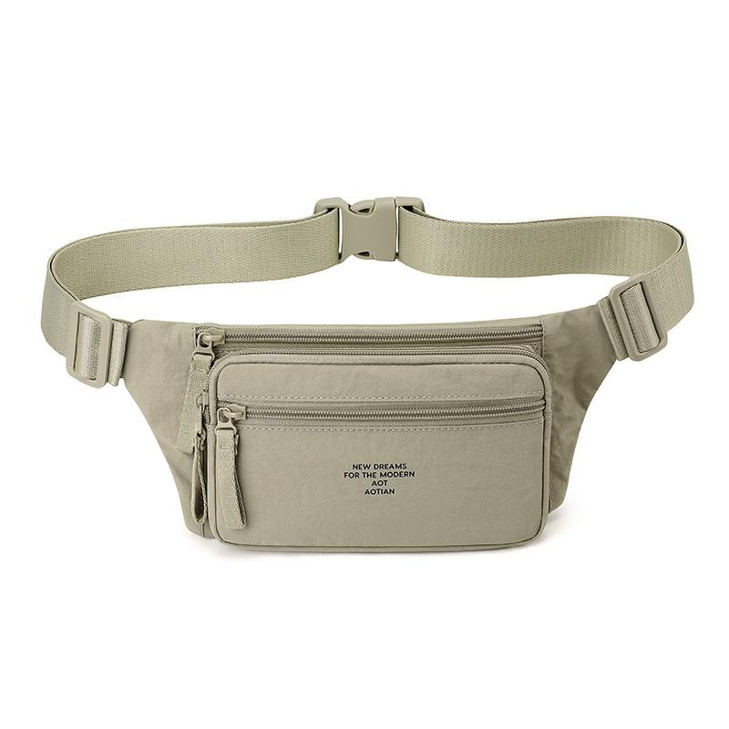 Solid Color Waist Bag Outdoor Commuter Chest Bag Multifunctional Mobile Phone Bag хаки