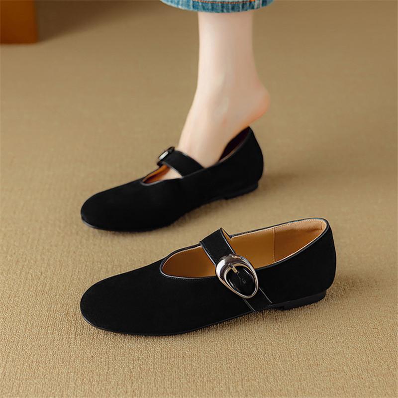 Fashion New Spring/summer Sheep Suede Round Toe Mary Jane Shoes for Women Fashion Leopard Print Horsehair Shoes Low Heels Women Pumps