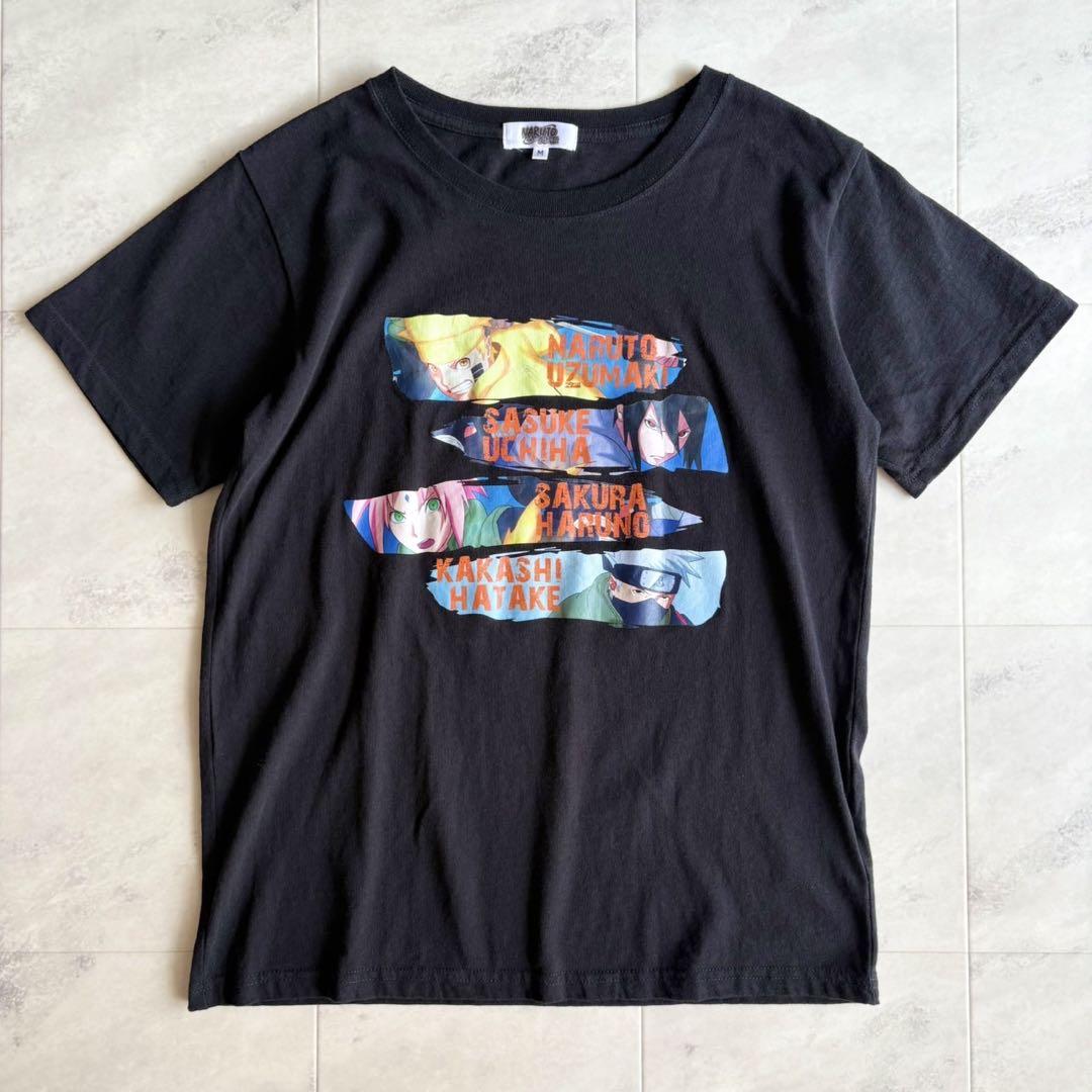 

[USED] NARUTO Shippuden Short Sleeve T-Shirt, Size M, featuring Kakashi, Sasuke, and Sakura