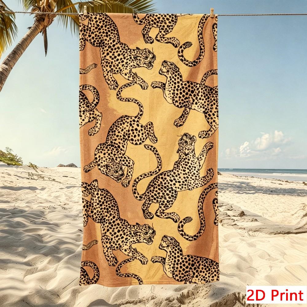 Wild Animal Style Microfiber Beach Towel Oversized Leopard Print Quick Dry Sand Free Giant Bath Sheet Large XL Swim Towel Mat