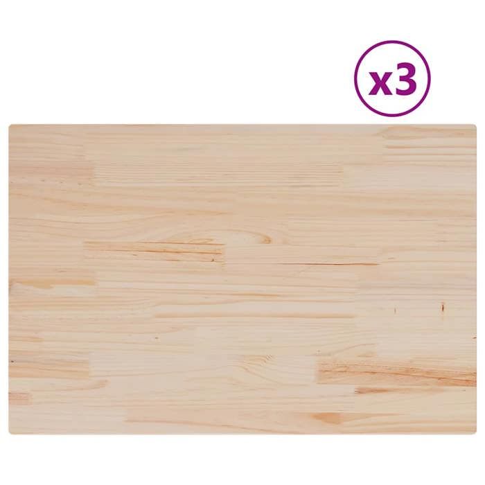 VidaXL Table Top 3 Pcs 80x53x1.7cm Rectangular Solid Pine Wood, Wooden Table Top, Dining Table Top, 847420