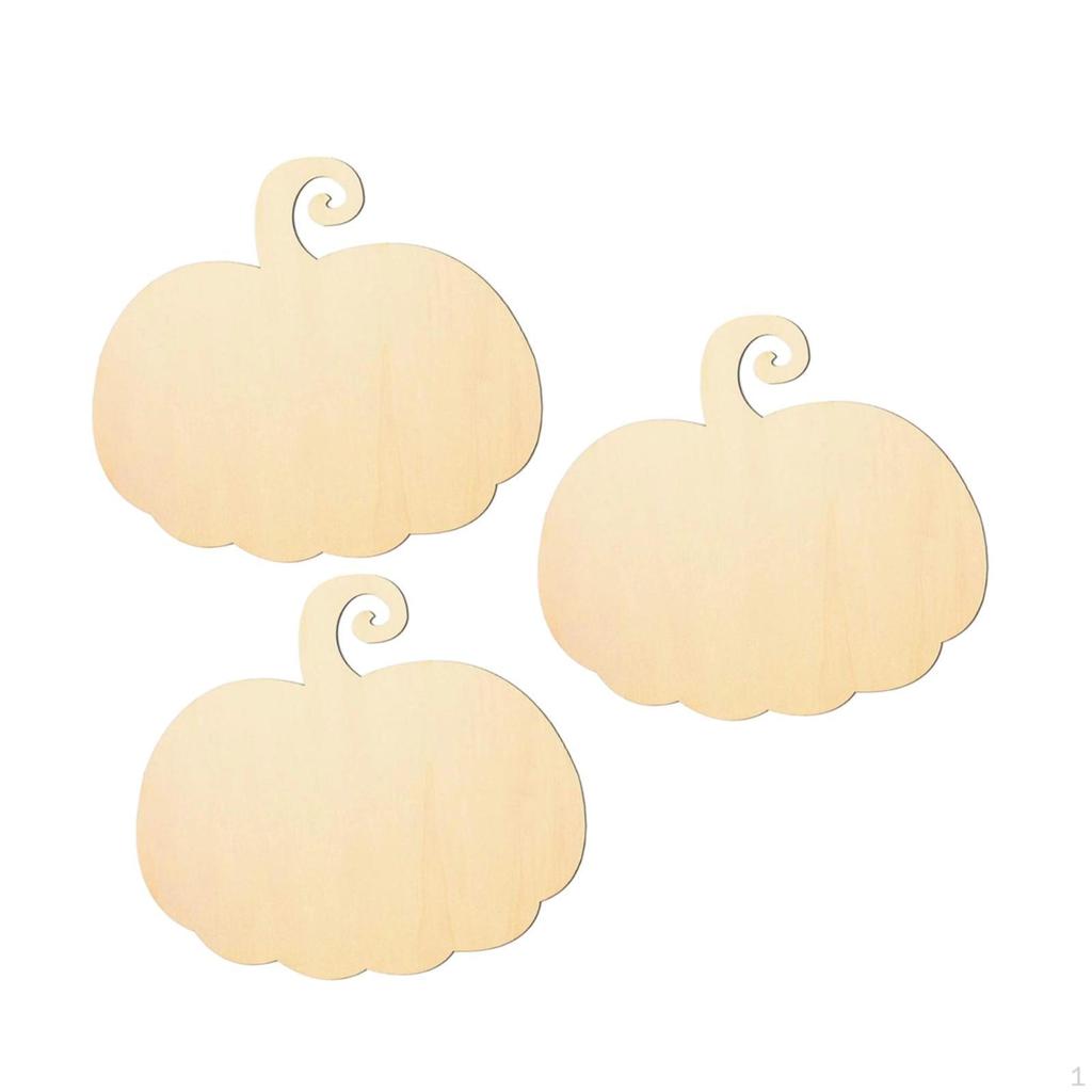 Unfinished Wooden Pumpkin Cutouts Discs DIY Blank Shapes Unpainted Ornaments for Painting