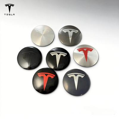 PXRP7 100% Originální nálepky s logem na středové krytky kol 4 ks 56 mm - Vodotěsné odolné středové krytky kol pro Model 3/Y/S/X Příslušenství pro auto