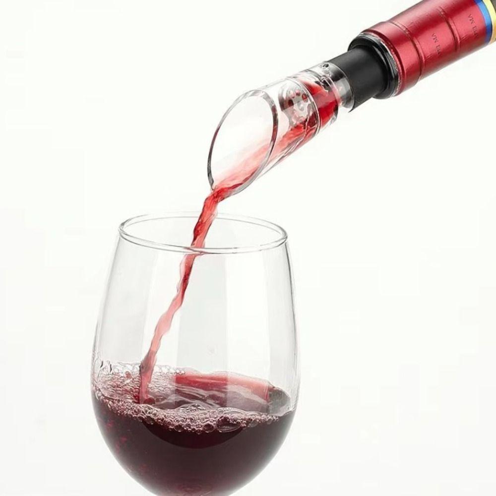 6pcs 2 In 1 Wine Decanter Spout Acrylic Bottle Stopper Eco Friendly Wine Air Aerator  Pub