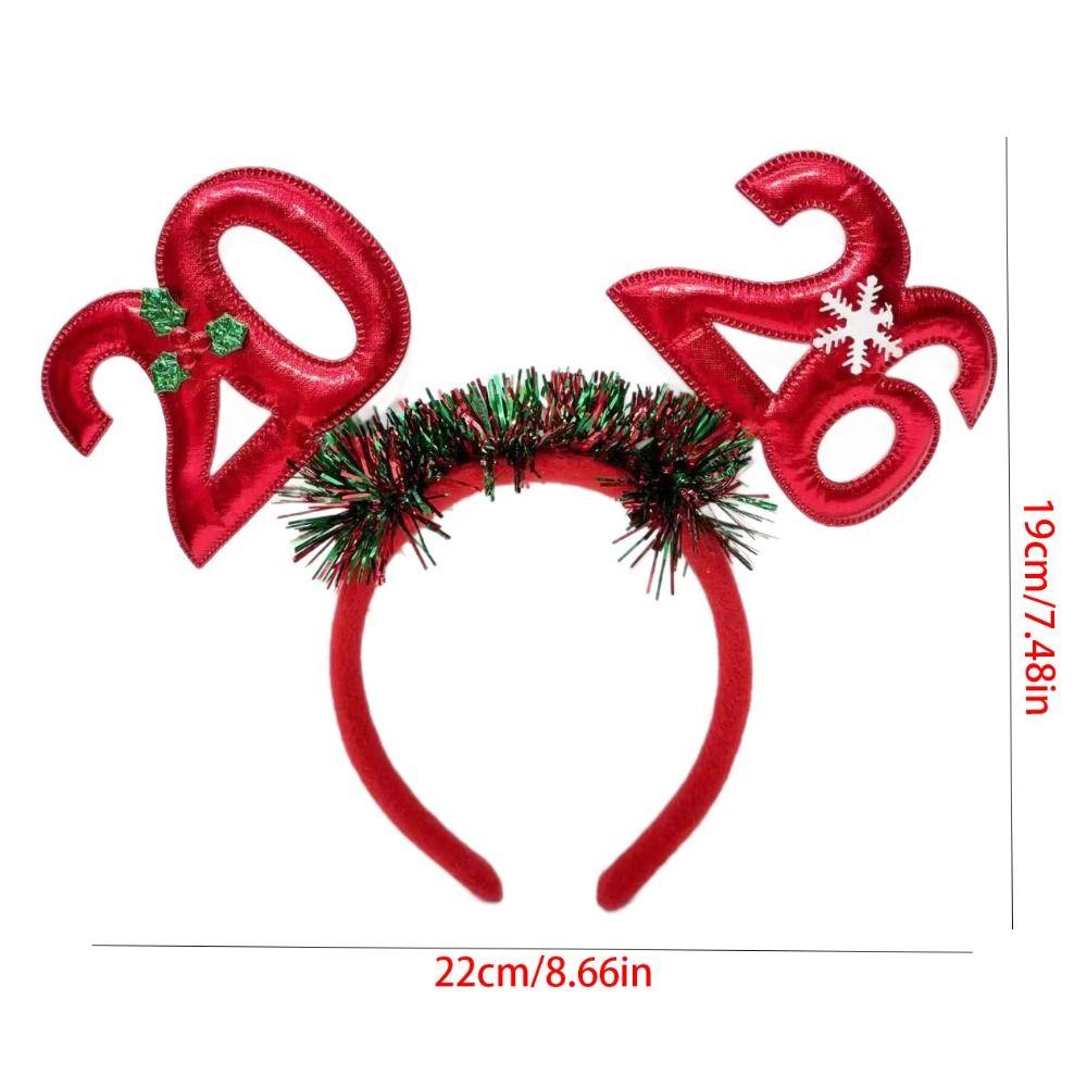 Sequin 2026 Noworoczne Opaski do Włosów Kolorowa Gwiazda Świąteczna Opaska Wygodna Świąteczna Nakrycie Głowy z Brokatem Sylwester