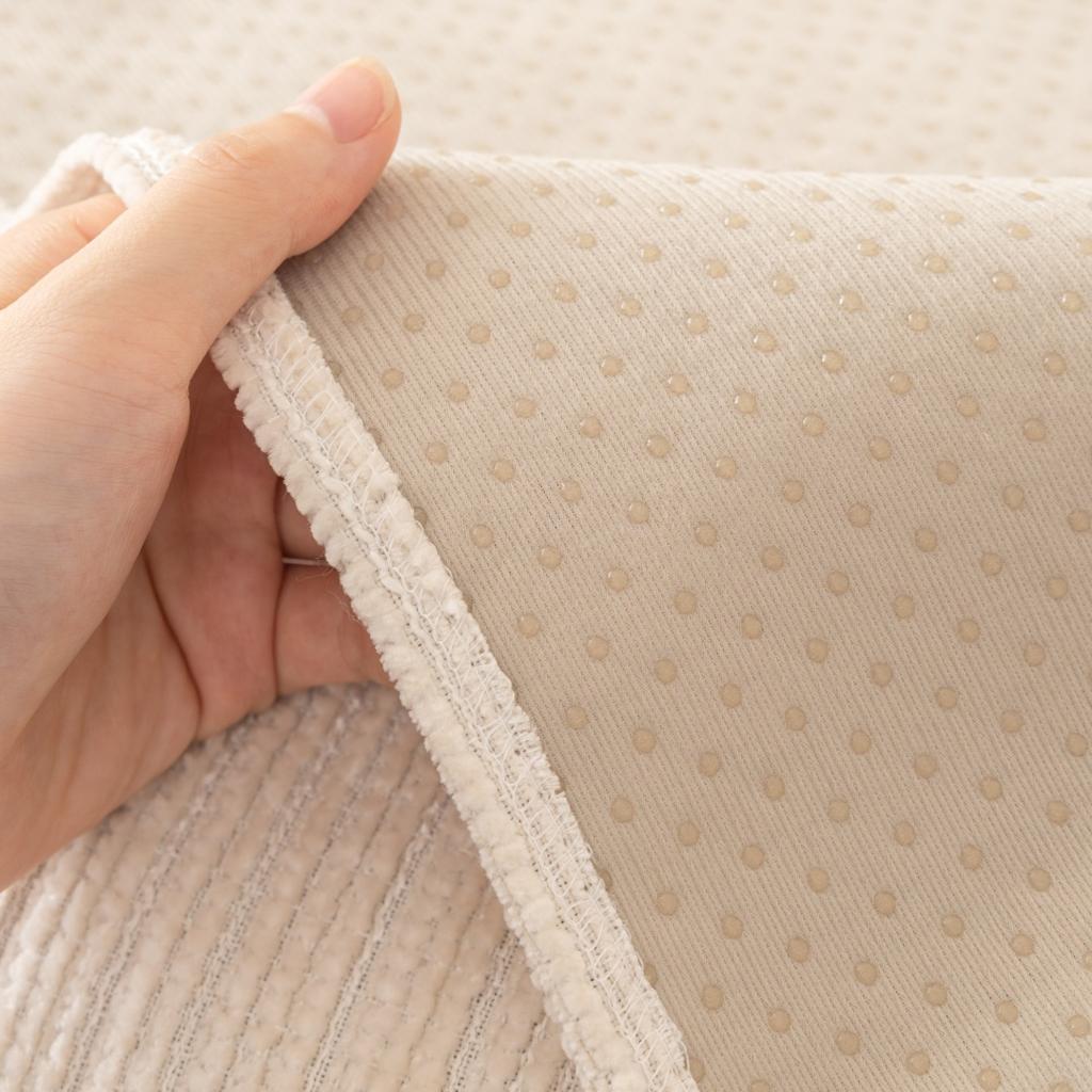 Simplized Solid Thick Non-Slip Chenille Sofa Cushion Cover, Geometric Line Design Universal Sofa Cushion Cover Four Seasons