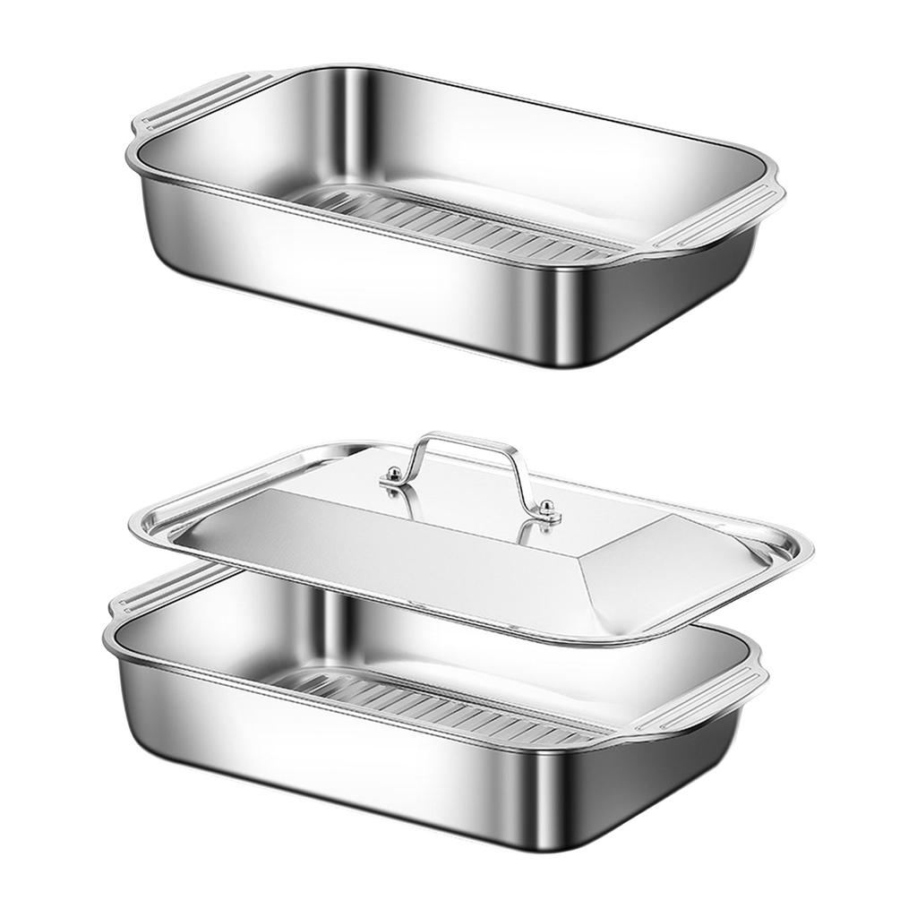 Sturdy Square Silver Food Tray Durable Stainless Steel Serving Platter Rust Proof Dishwasher Friendly Kitchen Tray