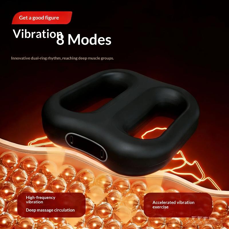 1 Set Muscle Relief And Relaxation Portable Vibration Dual Ring Fascia Massager With Belt Fat Loss Body Slimming