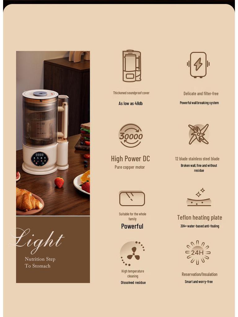 High-Speed Blender Silent Model with 110V-240V US/EU/UK Plugs