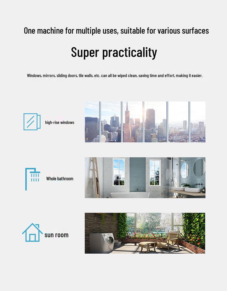 Inteligentny Robot do Mycia Okien Sterowany Zdalnie z Automatycznym Spryskiwaczem Wody i Regulowanymi Ustawieniami