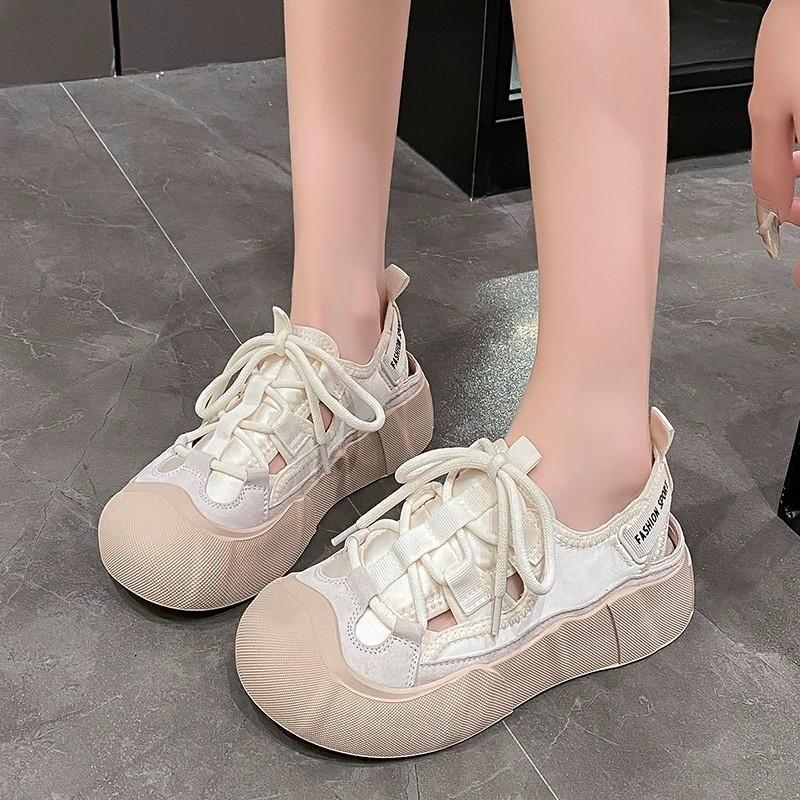 fashion 2024 Summer Women's Outdoor Beach Sandals Lightweight Slip-On Hollow Out Casual Shoes Lace-Up Breathable Sneakers