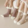 3Pairs Winter Coral Fleece Socks Sleeping Mid Tube Socks Women Kawaii Floor Plush Socks  Winter