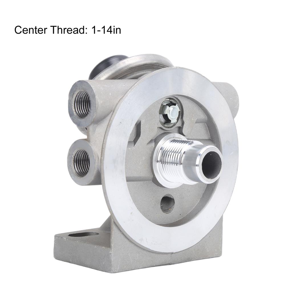 Oil Filter Base Hand Priming Pump Fuel Filter Mounting Base M16X1.5MM 1‑14" Spin On Mount