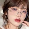 Luxury Brand Rimless Myopia Glasses Women Men Frameless Anti-blue Light Ultra-light Metal Thin Eyewear Diopter 0 To -5.0