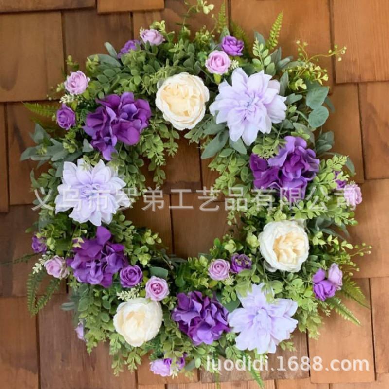 Easter Wreath Decor With Artificial Daisies Sunflowers Door Wall Hanging Home Party Decoration
