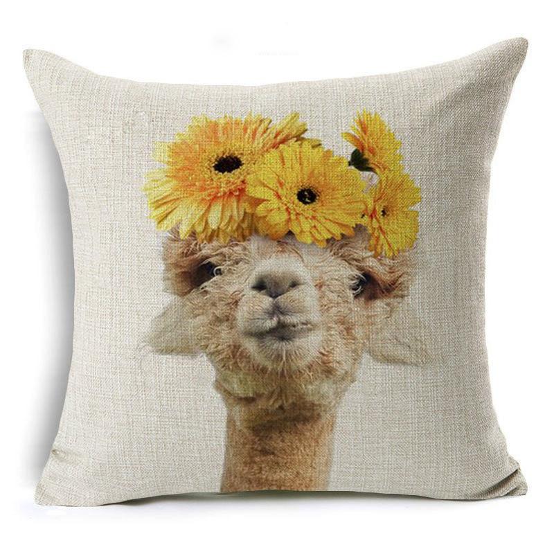 New Cute Little Animal Linen Pillowcase Home Sofa Pillowcase