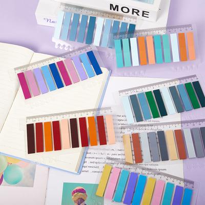 10*20Pcs Transparent Index Notes Paper Office School Supplies Stationery Small Rectangu Fluorescent Sticker Strip Sticky Note Writable Paper Long Mark
