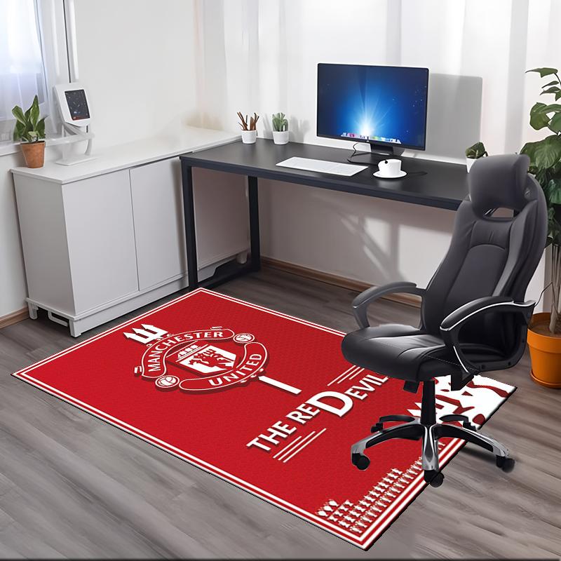 Manchester United Printed Carpet, for Office Chair Living Room Bedroom Kitchen Room Decor Gifts.