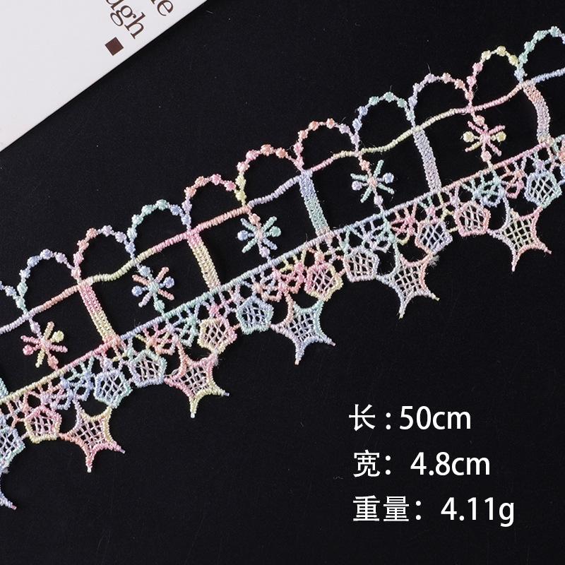 Embroidery Label Cartoon Flower Color Petal Hand Account Diy Webbing Clothing Accessories Water-Soluble Embroidery Lace Cloth Sticker