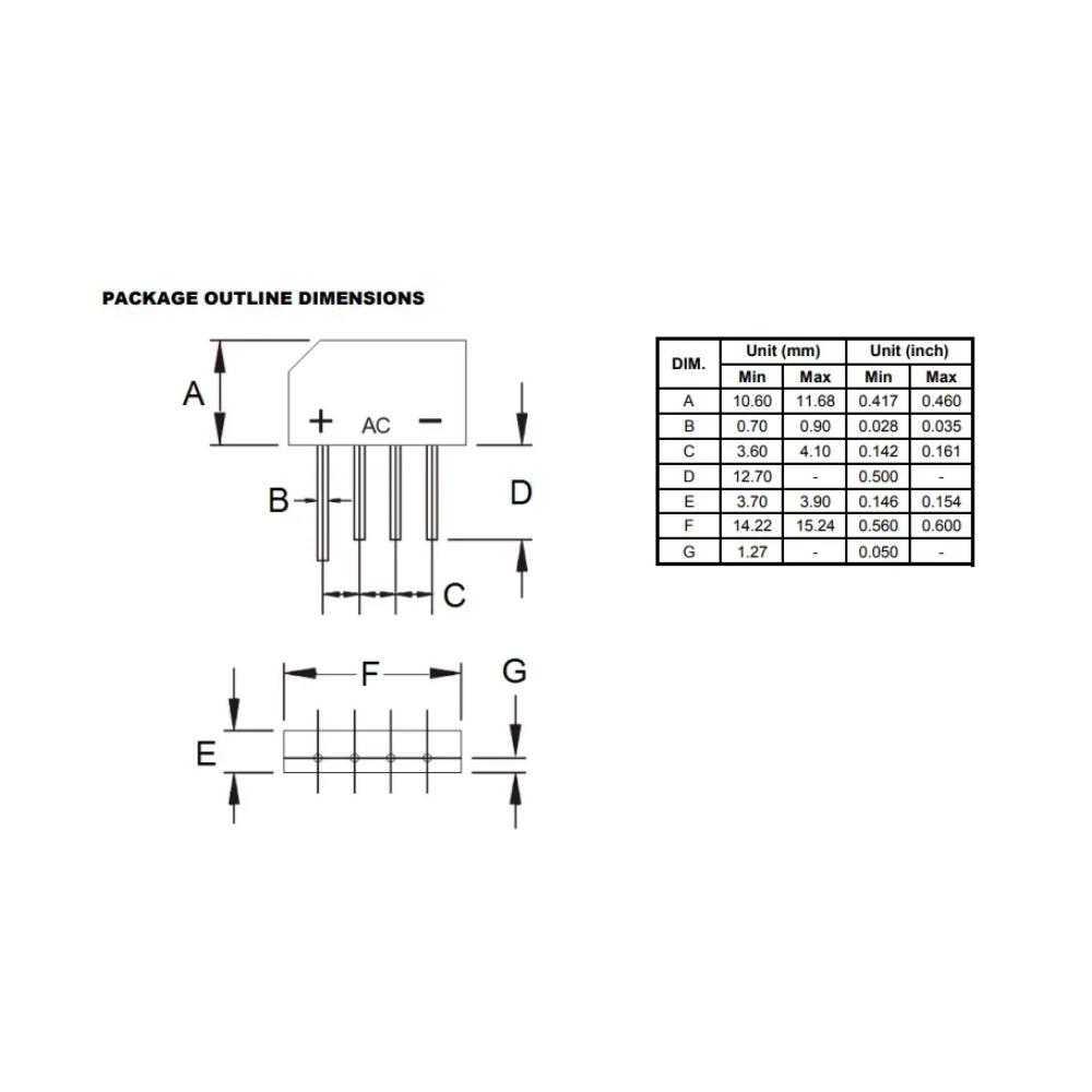 10PCS KBP307 Ridge Rectifier KBP 307 Power Diode 3A 1000V Electronica Componentes