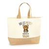 Tote Bag - PLANETEE - Héloïse Get Off the Bear's Paws - Natural Jute - Printed In France - Sturdy Handles