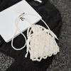 Vintage Top Handle Pearl Women Handbag Summer Hollow Out Beach Bucket Girl Shoulder Crossbody Bag