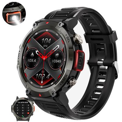 Orologio Smart Originale Design Impermeabile 3ATM Per Uomo Orologi con Chiamata Bluetooth Monitoraggio della Salute Con Torcia 100+ Modalità Sportive