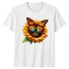 Butterfly Sunflower Nature Butterflies Mens T-Shirt Womens Tee Graphic Top