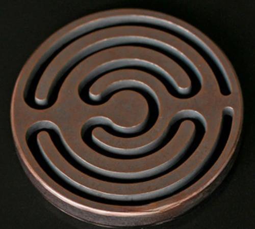 

6.0cm Incense Signet Pure Copper Bronze Hollow Carving Auspicious Cloud Lotus Concentric Circles Pattern Incense Powder Tool