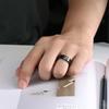 2/Pcs Cartoon Anime Image Love Couple Ring 8MM Fashion Punk Stainless Steel  Men's And Women's Engagement Charm Jewelry