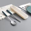 Set di posate ecologiche in paglia di grano: Cucchiaio, Forchetta e Bacchette in Giunto di Bambù - Ideali per Viaggio, Casa, Hotel o come Regalo.