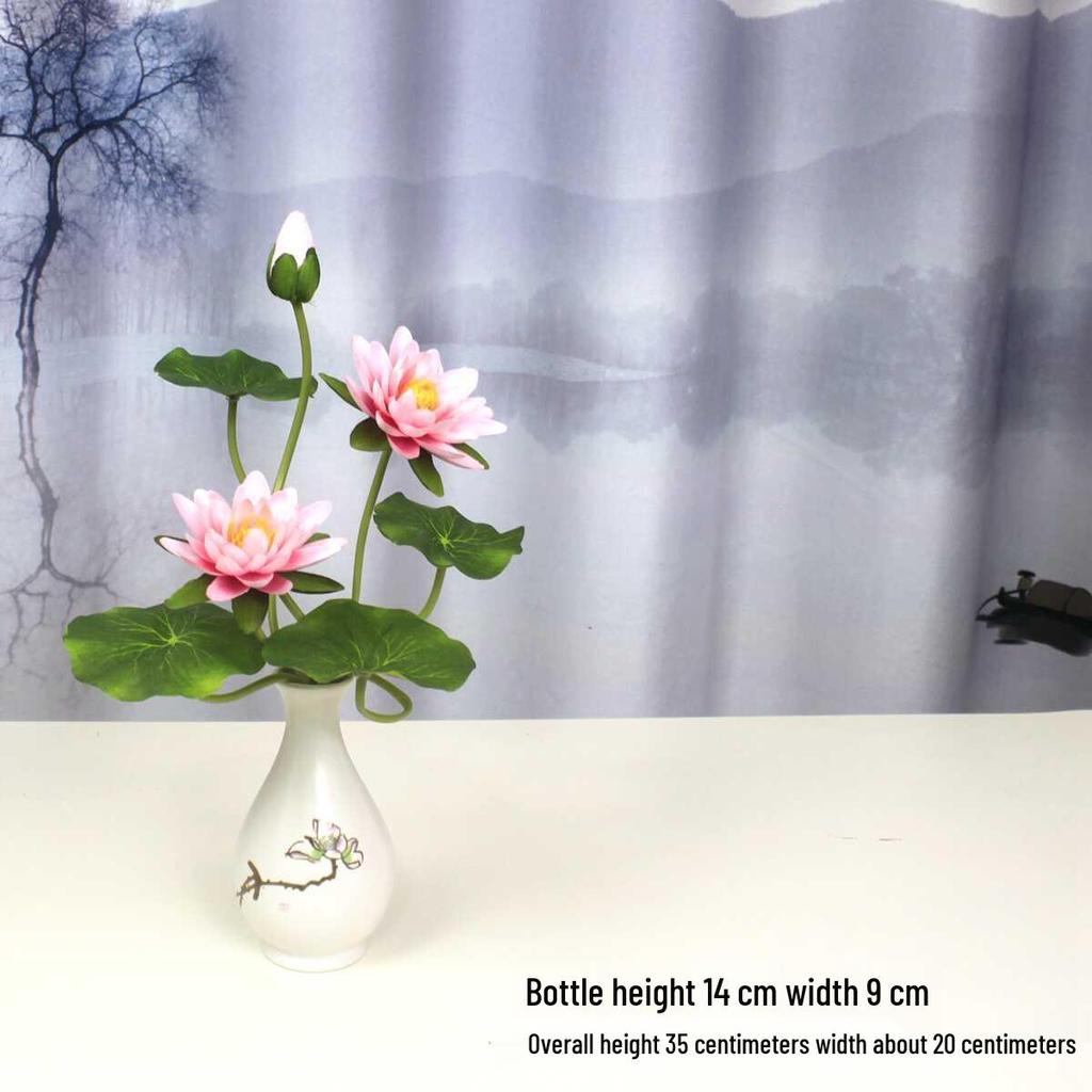 Artificial Lotus Flowers for Buddha Altar, Decorative Silk Bonsai, and Small Guanyin Ornaments
