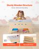 VEVOR Kids Reversible Wooden Activity Table, Multi-Purpose Activity Play Table with 200 Building Bricks & 3 Storage Bins for Kids 3+ Years