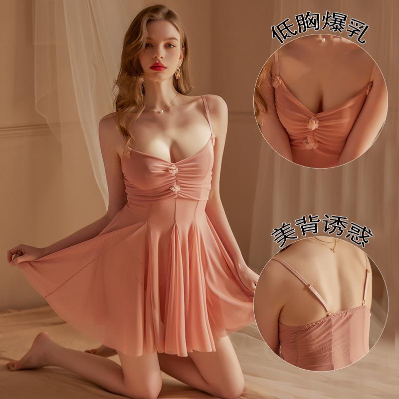 

Sexy mesh lingerie suspender nightgown pure perspective temptation combat pajamas [one size fits all] recommended 40-62.5kg