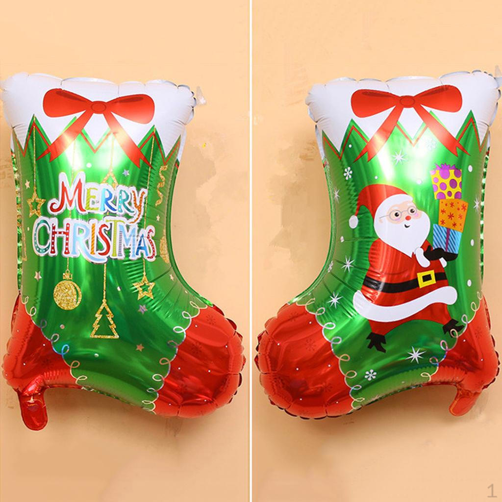 

6 Pack Christmas Aluminum Foil Balloon Xmas Stocking Shaped Party Decoration Favors Santa