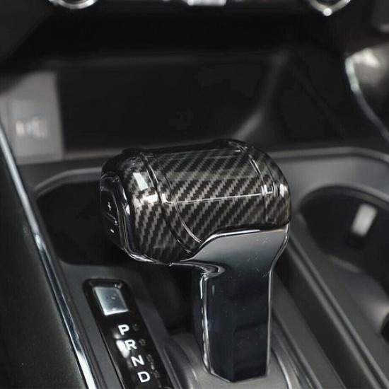 For 21-23 Ford F150 F-150 Carbon Fiber Inner Gear Shift Knob Head Cover Trim Cap