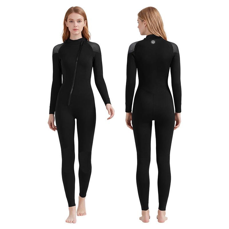 Women's Full 3MM Wetsuit: Long Sleeve, Thick, Warm, Ideal for Snorkeling, Swimming, Surfing, Cold Protection, Jellyfish Guard