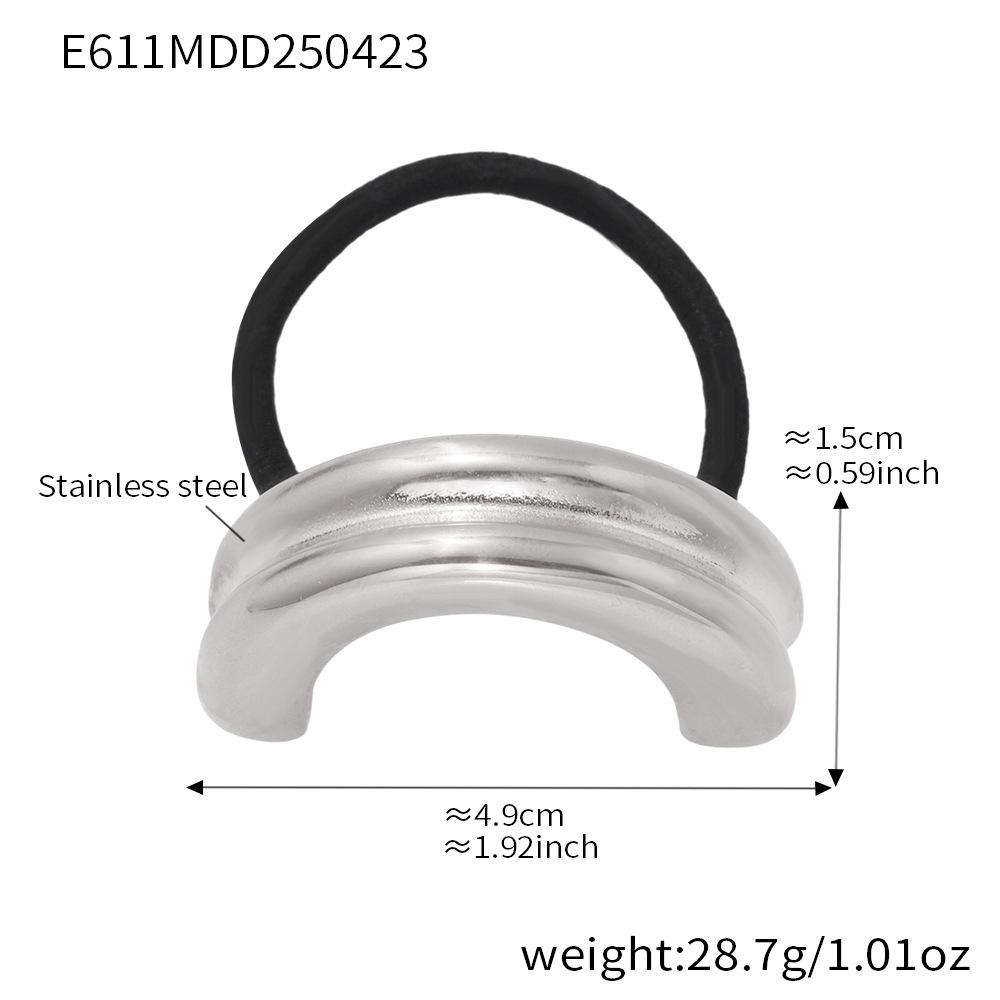 Qiong Yao Embossed Stainless Steel Elastic Hair Tie – High-Grade Textured Hair Accessory, Trendy Ornament