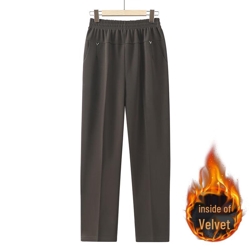 XUEXI Women's Casual Elastic Waist Straight-Leg Trousers