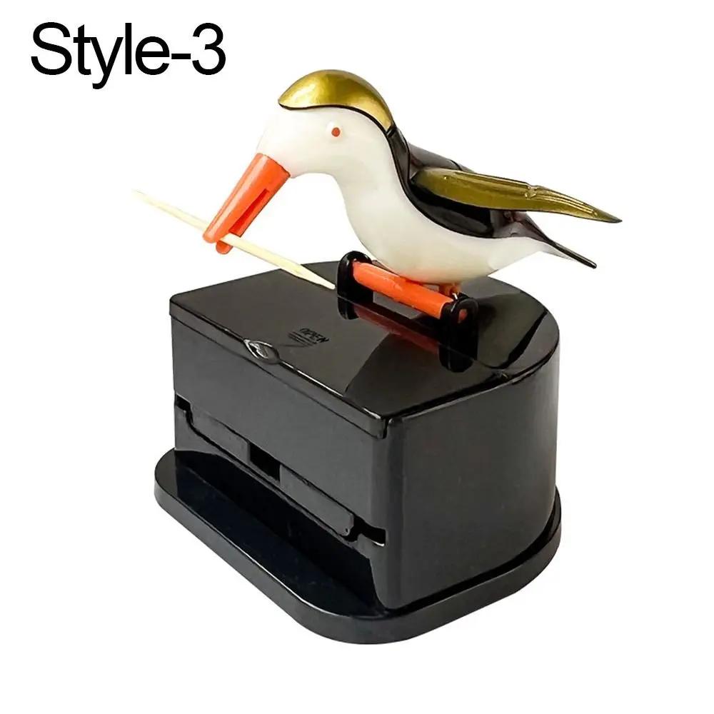 1PC Cartoon Hummingbird Toothpick Container Automatic ABS Toothpick Dispenser Holder Box Home Decoration Kitchen Accessories