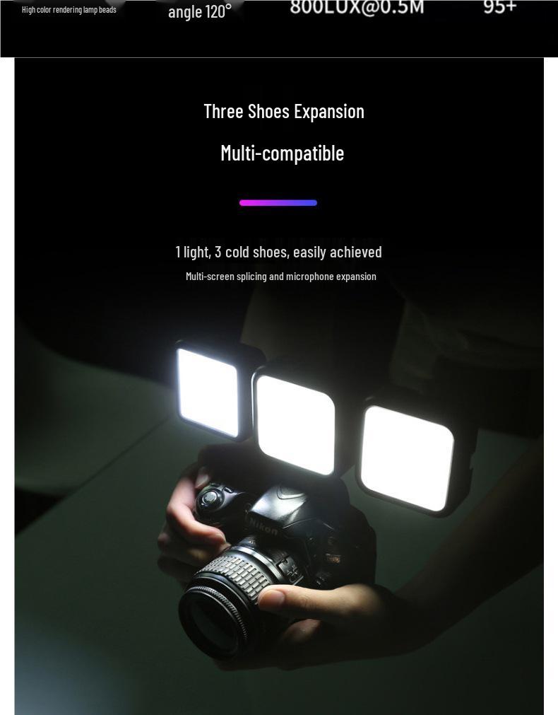 Yingkexi Mini RGB DSLR Camera Fill Light for Photography & Live Streaming