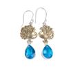 Swiss Blue Topaz Gemstone 925 Sterling Silver Jewelry Handcrafted Earrings 2.20" EE-44-8