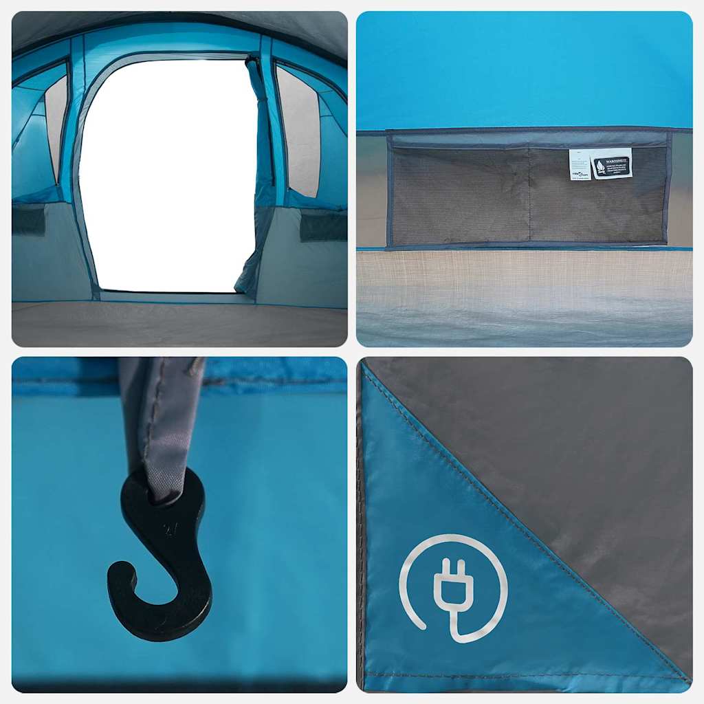 Family Tent with Roof Blue and Grey 576 x 325 x 213 cm