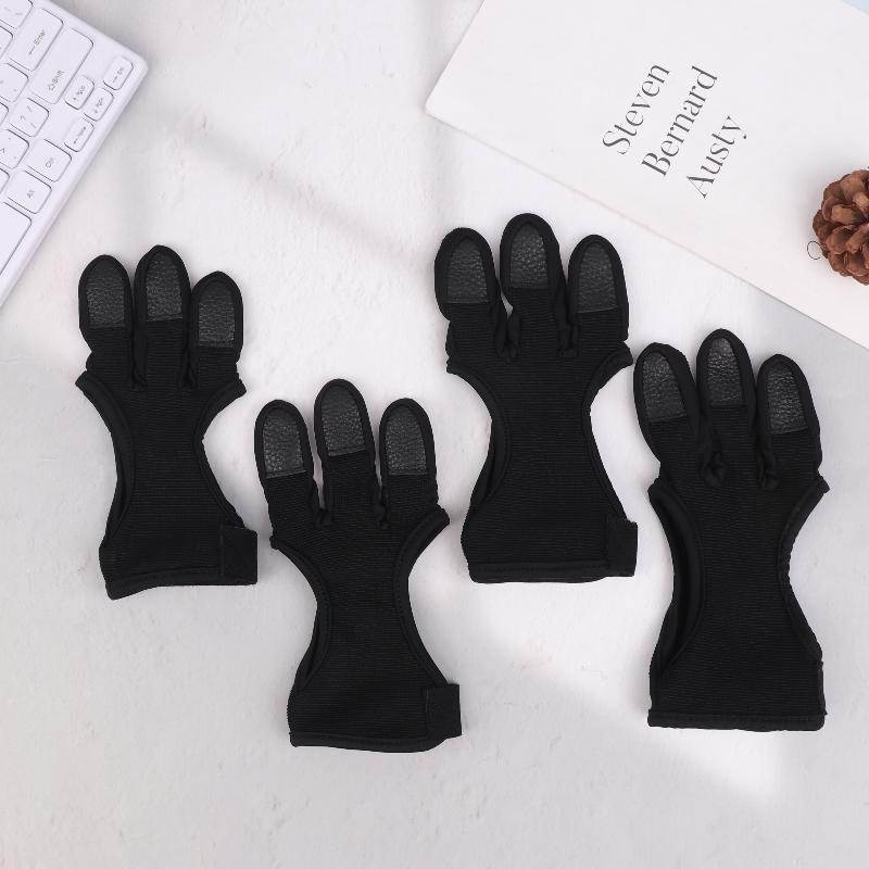 Professional Archery Three-finger Leather Gloves Non-slip Wear-resistant Comfortable Breathable Archery Protective Gear