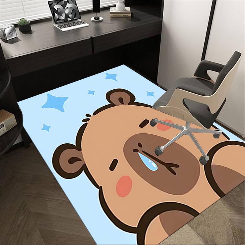

1PC Cute Kapibala Extra Large Non-Slip Floor carpet, Office, family, bedroom, Studio - Large Area Rug Indoor Rugs, Vibrant Colors-W261 60cm by 90cm