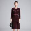Elegant Single-Breasted Coat Dress for Middle-Aged Women - Perfect for Autumn and Winter