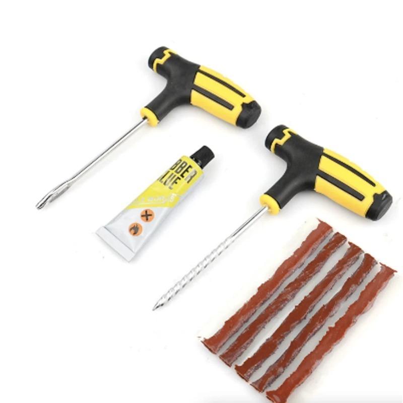 Portable Flat Tire Repair Car Tire Repair Kit Truck Motor Tire Home Plug Patch Set Car Tyre Drill Accessories With Rubber Strips