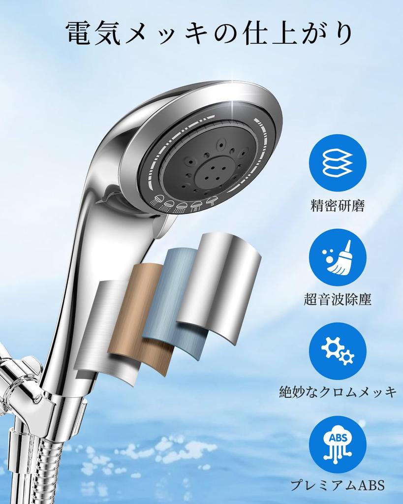 RUNCTY Shower Head Micro Nano Bubble Mist 5 Stage Mode Water Saving High Water Pressure High Cleaning Power Ultra Fine Water Stream Skin Care Leak
